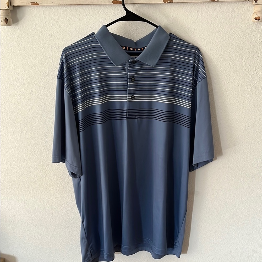 Men's Blue Striped Ben Hogan Polo Golf Shirt